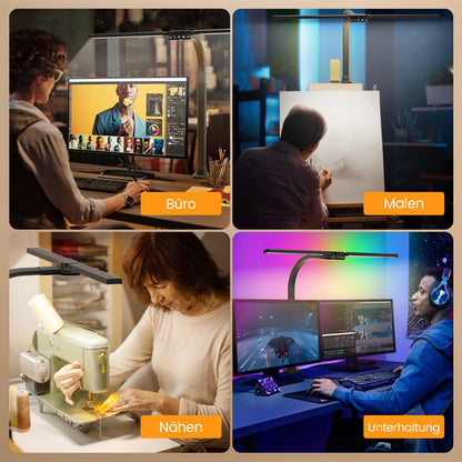 SIBRILLE RGB Doppelkopf Schreibtischlampe LED dimmbar 80cm