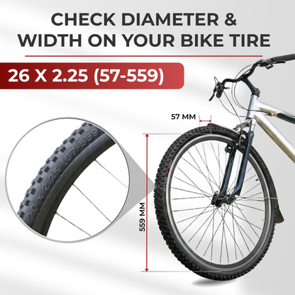 Fincci Fahrradreifen 26x2.25 MTB Faltreifen Set mit Schläuchen