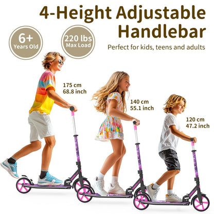 BELEEV V9 200mm Räder LED Faltbar Cityroller - Starry Purple