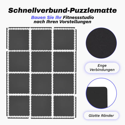 AIRHOP Fitness Puzzlematte 12er-Set 60x60x1.4cm Schwarz