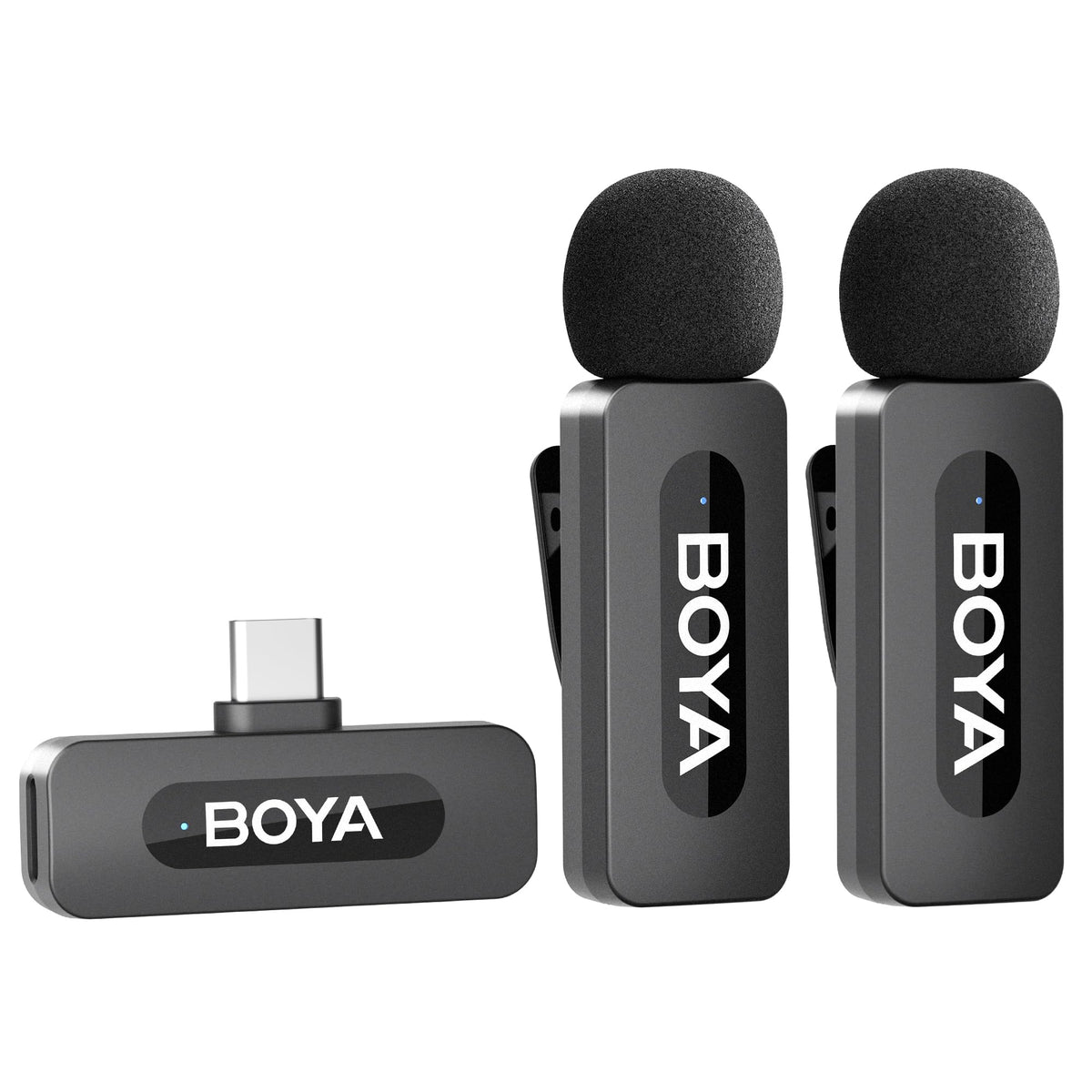 BOYA BY-V20 kabelloses USB-C Ansteckmikrofon mit 2 Sendern