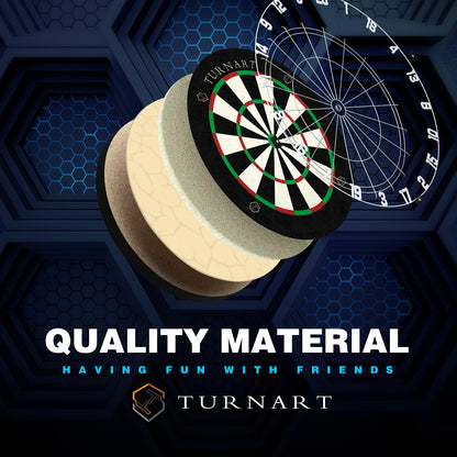 Offizielles Steeldartscheibe Set Kork – 6 Pfeile & Rückwand