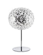 Kartell Planet Tischleuchte mit Metallgestell glasklar dimmbar. Glasklare, kugelförmige Leuchte mit Metallrahmen für Akzent- oder Stimmungsbeleuchtung.