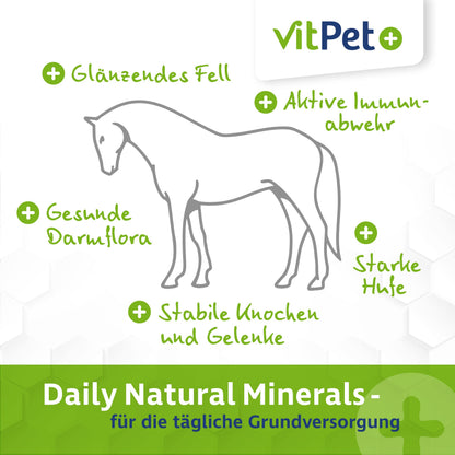VitPet+ Daily Natural Minerals Mineralfutter für Pferde 4 kg Eimer