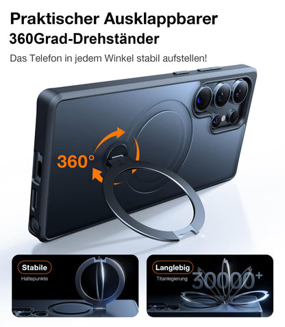 TORRAS Ostand Q3 Spin Hülle für Samsung Galaxy S25 Ultra Schwarz