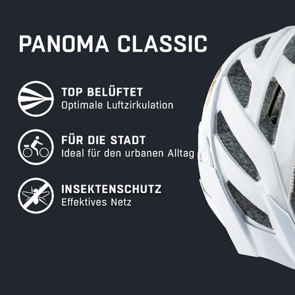 ALPINA Panoma Classic Fahrradhelm, White-Prosecco Gloss, S (52-57 cm)