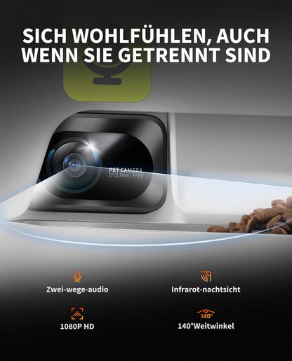 PETKIT Futterautomat mit Kamera, 5L Doppelkammer, 2 Näpfe, P591