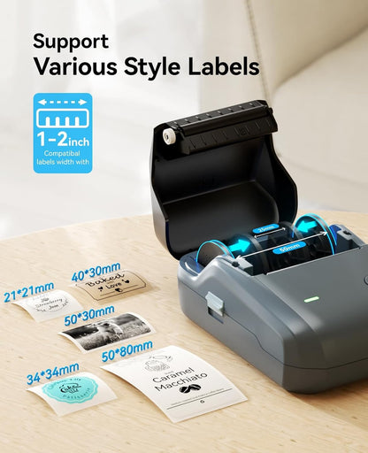 NIIMBOT B1 Bluetooth Etikettendrucker Set mit 3 Etikettenrollen, blau
