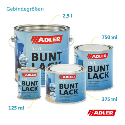 ADLER 5in1 Buntlack Matt – RAL 9005 Tiefschwarz, 2.5l