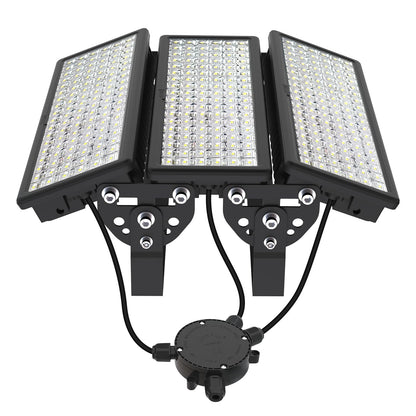 HOPEDAMAI 300W LED Aussenstrahler Kaltweiss 6500K IP67. Rechteckiger, grauer LED-Strahler zur leistungsstarken Außenbeleuchtung.