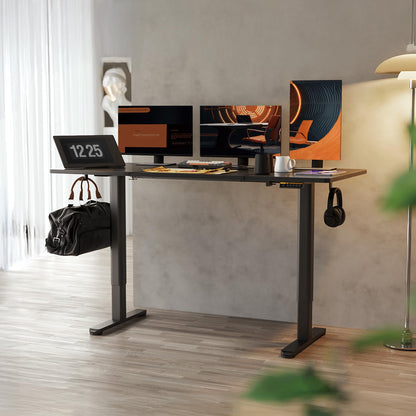 Claiks Tischgestell höhenverstellbar mit Rollen – Schwarz