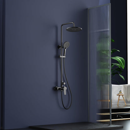 Rainsworth Duschsystem Komplettset – Regendusche Schwarz 25cm