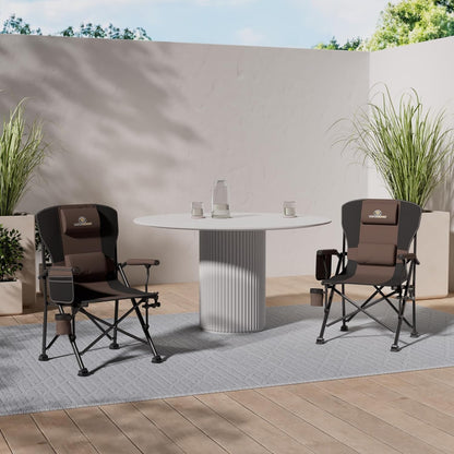 Naturkönig® Campingstuhl Faltbar Braun – Gross, bis 160 kg