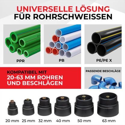 STREND PRO Muffenschweissgerät 1500W für Kunststoffrohre Ø20-63mm