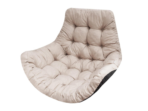 Bjird Hängesessel Kissen, Sitzauflage für Polyrattan & Rattan, Beige – rundes Kissen aus Ökoleinen
