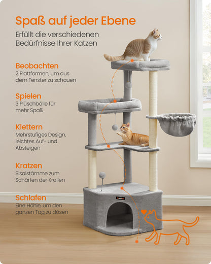 Feandrea Katzenbaum Kratzbaum PCT009G01, 140,7 cm, Taubengrau