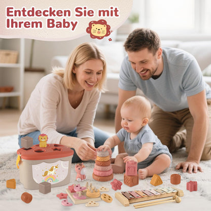Almaxi 5-in-1 Montessori-Spielzeug ab 6 Monate, Motorikspielzeug