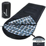 Sportneer Flanell-Schlafsack mit abnehmbarer Kapuze, 220 x 85 cm, als Decke nutzbar
