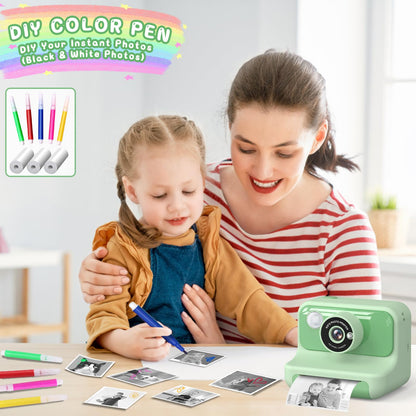 Hangrui H3 Sofortbildkamera für Kinder, 1080P, 32 GB, Grün