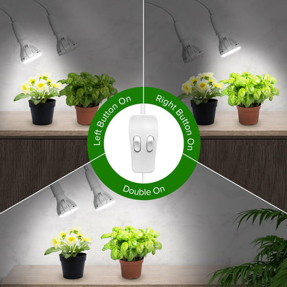 SANSI LED Pflanzenlampe Vollspektrum 20W 2-Kopf Clip Wachstumslampe