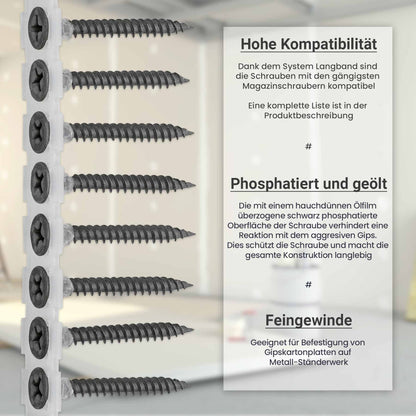 SCREW REBEL Magazinschrauben Feingewinde - 3,9x30mm 10.000 Stk