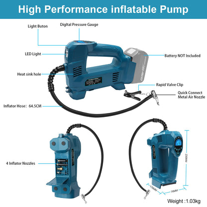 QUPERR Akku Kompressor UPUMP-MK1, tragbare Luftpumpe für Makita 18V