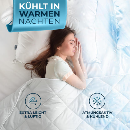 Glückstoff Sommerdecke 135x200 cm, leichtes kühlendes Duvet