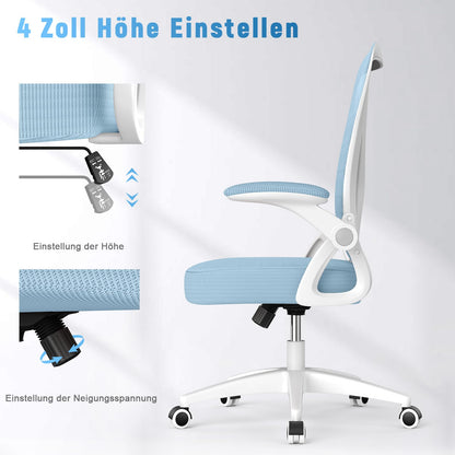 naspaluro Ergonomischer Bürostuhl Netzbespannung – Blau
