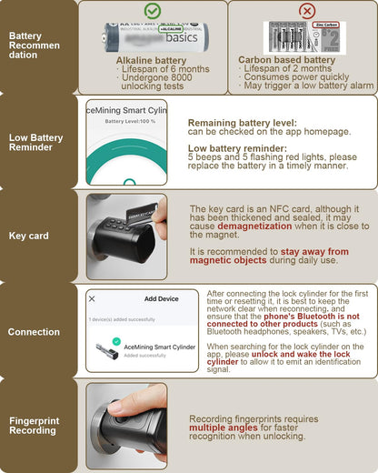 Smart Lock Fingerabdruck Haustürschloss – 60-90mm verstellbar