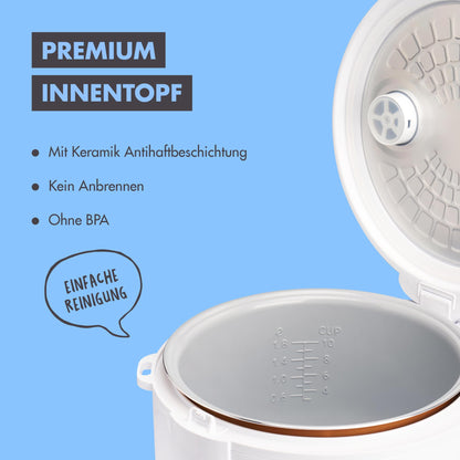 REISHUNGER Basis Reiskocher Starter Set – Weiss Keramik