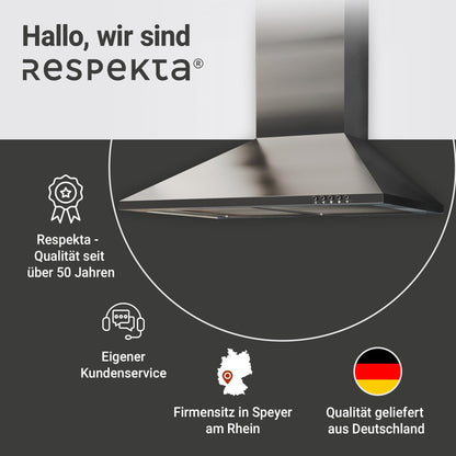 Respekta CH22058IX-B Dunstabzugshaube Wandhaube – 60cm Edelstahl