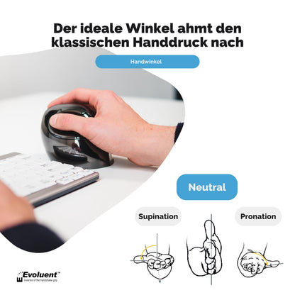 Evoluent VMDL ergonomische Vertikalmaus gross rechts kabellos