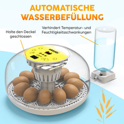 EggPro Brutautomat Vollautomatisch 12-24 Eier – Weiss-Gelb