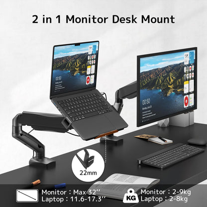 STANDOPIA 2-in-1 Laptop-Halterung & Monitorarm mit VESA 75/100