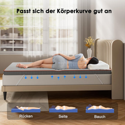PERLECARE Matratzentopper 180x200 cm Gel-Kaltschaum H3/H4 7,5 cm