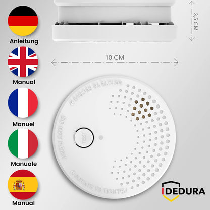 dedura Rauchmelder mit Magnethalterung, 10er Set, DIN EN 14604