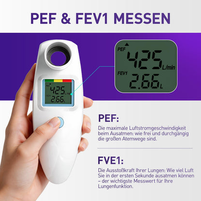 Nascool Peak Flow Meter PEF-1, digitales Spirometer mit LCD