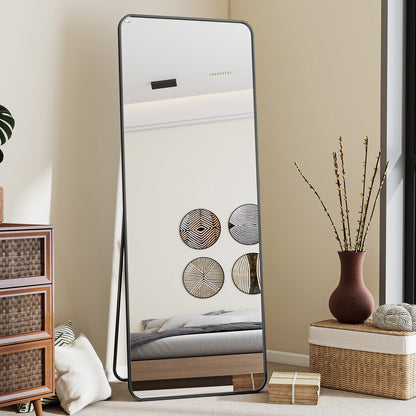 Koonmi Standspiegel Ganzkörper – Abgerundet 53x163 cm Schwarz