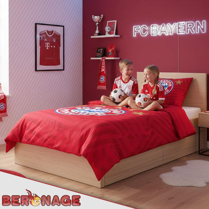 FC Bayern München Bettwäsche 5 Sterne Rot 135x200 cm Baumwolle