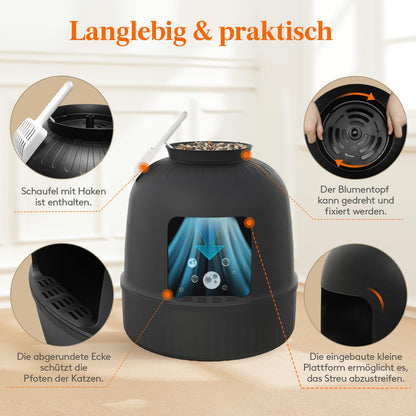 Lifewit Katzenklo Blumentopf Versteckte Katzentoilette XXL - Schwarz