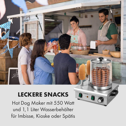 Klarstein Wurstfabrik Pro 550 Hot Dog Maker – Silber