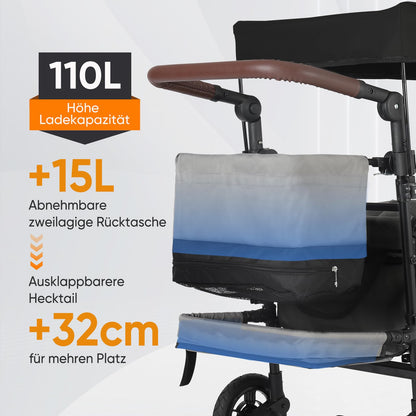 Sekey Bollerwagen Faltbar SS5050 mit Dach - Grau/Schwarz