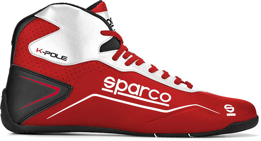 Sparco K-Pole Kart Schuhe, schwarz-fluo, knöchelhoch. Bieten Schutz und optimales Pedalgefühl für den Kartsport.