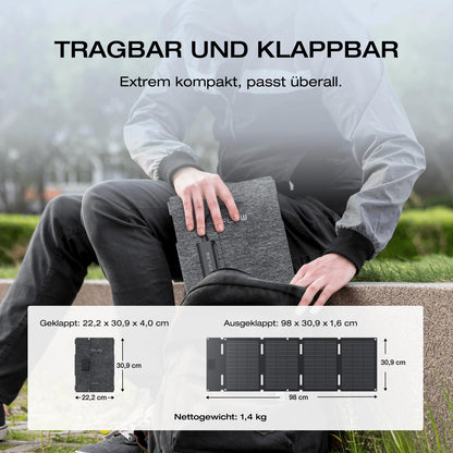 EF ECOFLOW 45W Tragbares Klappbares Solarpanel – Wetterfest IP68