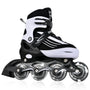 MGYZM Inline Skates Kinder grössenverstellbar mit Leuchtrollen, Aluminiumrahmen, Bremse am rechten Skate