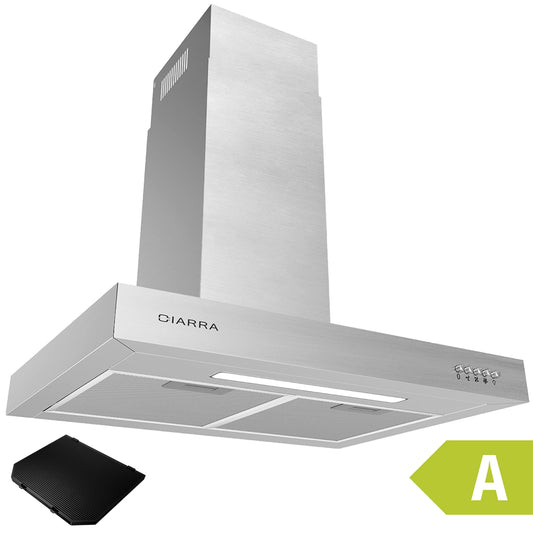 CIARRA CBCS6125 Dunstabzugshaube 60cm Silber – Energie A. Die silberne 60cm Dunstabzugshaube entfernt Kochdampf und Gerüche.