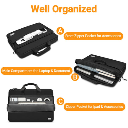 ZYB Große Laptoptasche 17 Zoll 17.3 Zoll Laptop Tasche,Wasserdicht Notebook Tasche für 17-17.3 Zoll Lenovo HP Dell ASUS MSI Acer Samsung etc 17-17.3 Laptop Hülle Schultertasche Aktentasche-Schwarz