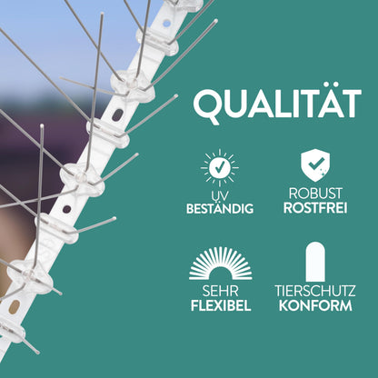 riijk Taubenabwehr Spikes 9 m, vormontiert, Edelstahl, 4-reihig