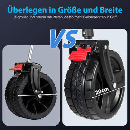 Sekey XXL Plus Bollerwagen faltbar mit Bremsen, 200 L, schwarz