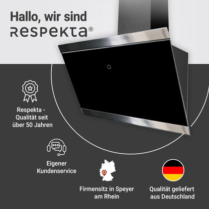Respekta CH89060S Dunstabzugshaube schräg 60cm Schwarz
